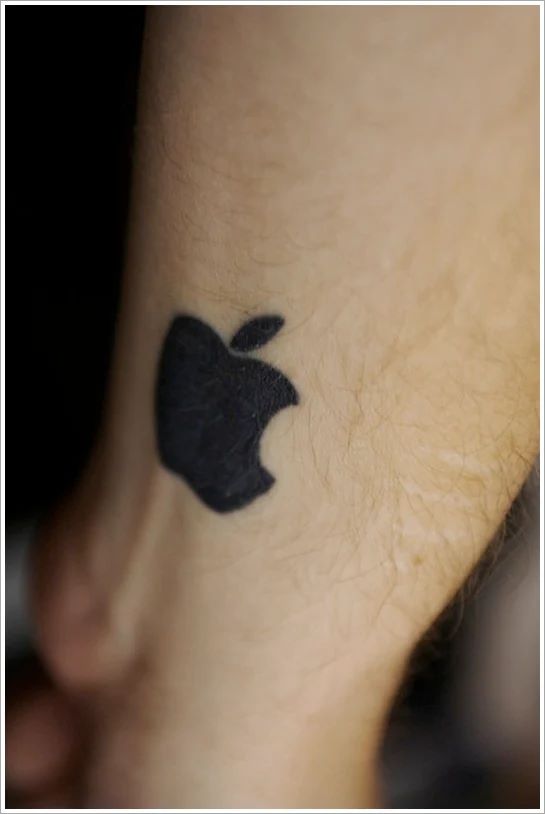 Bitten Apple Small Wrist Tattoo